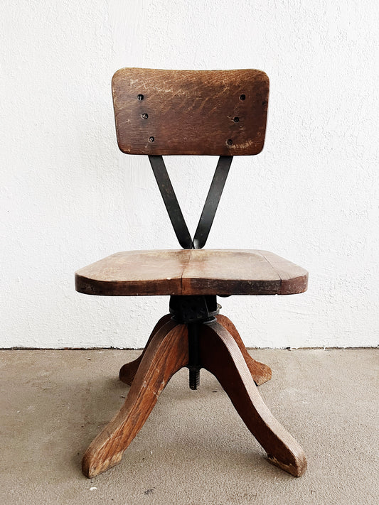 Antique Machine Age Swivel Chair