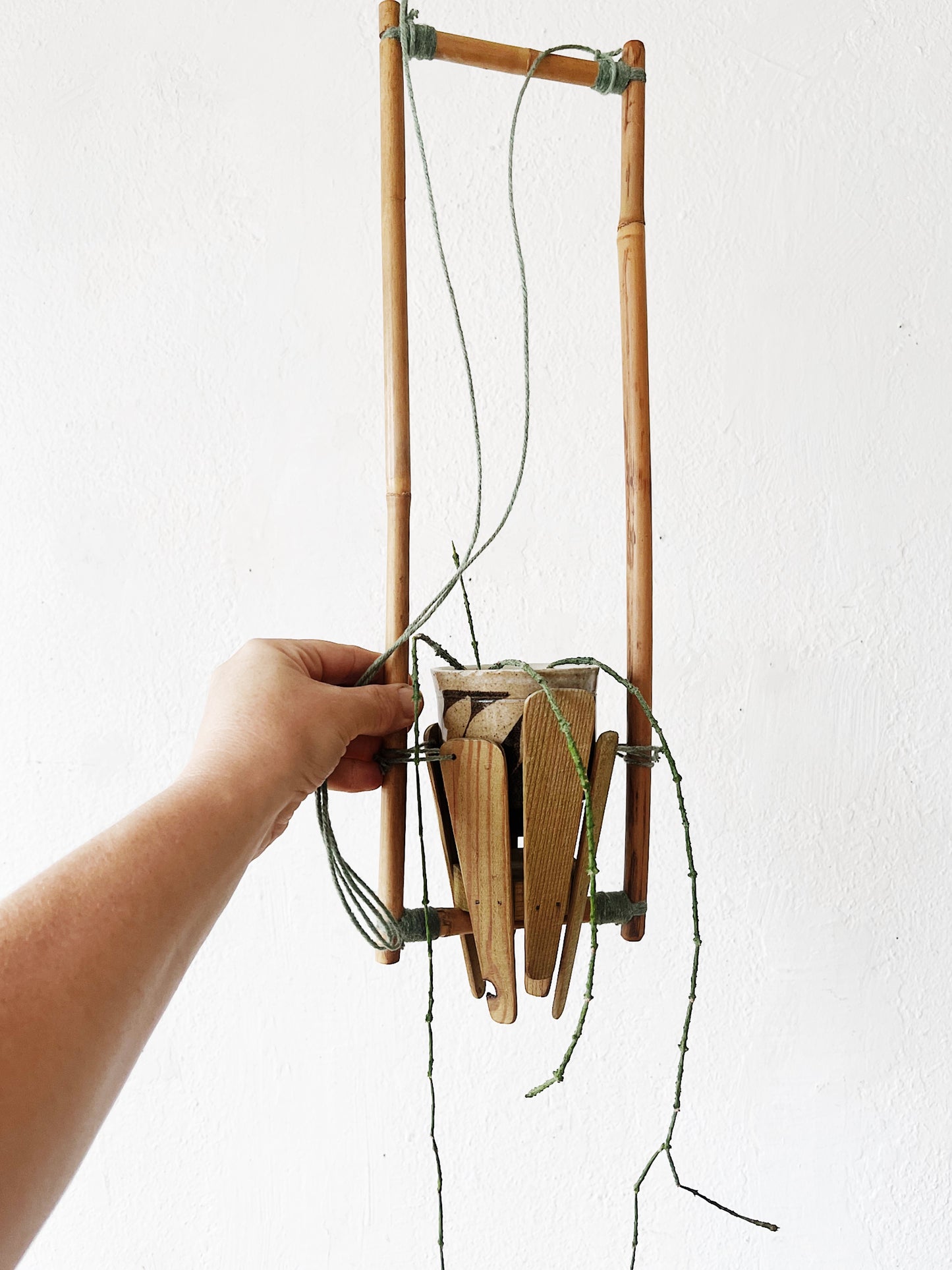 Pretty Bamboo Hanging Planter
