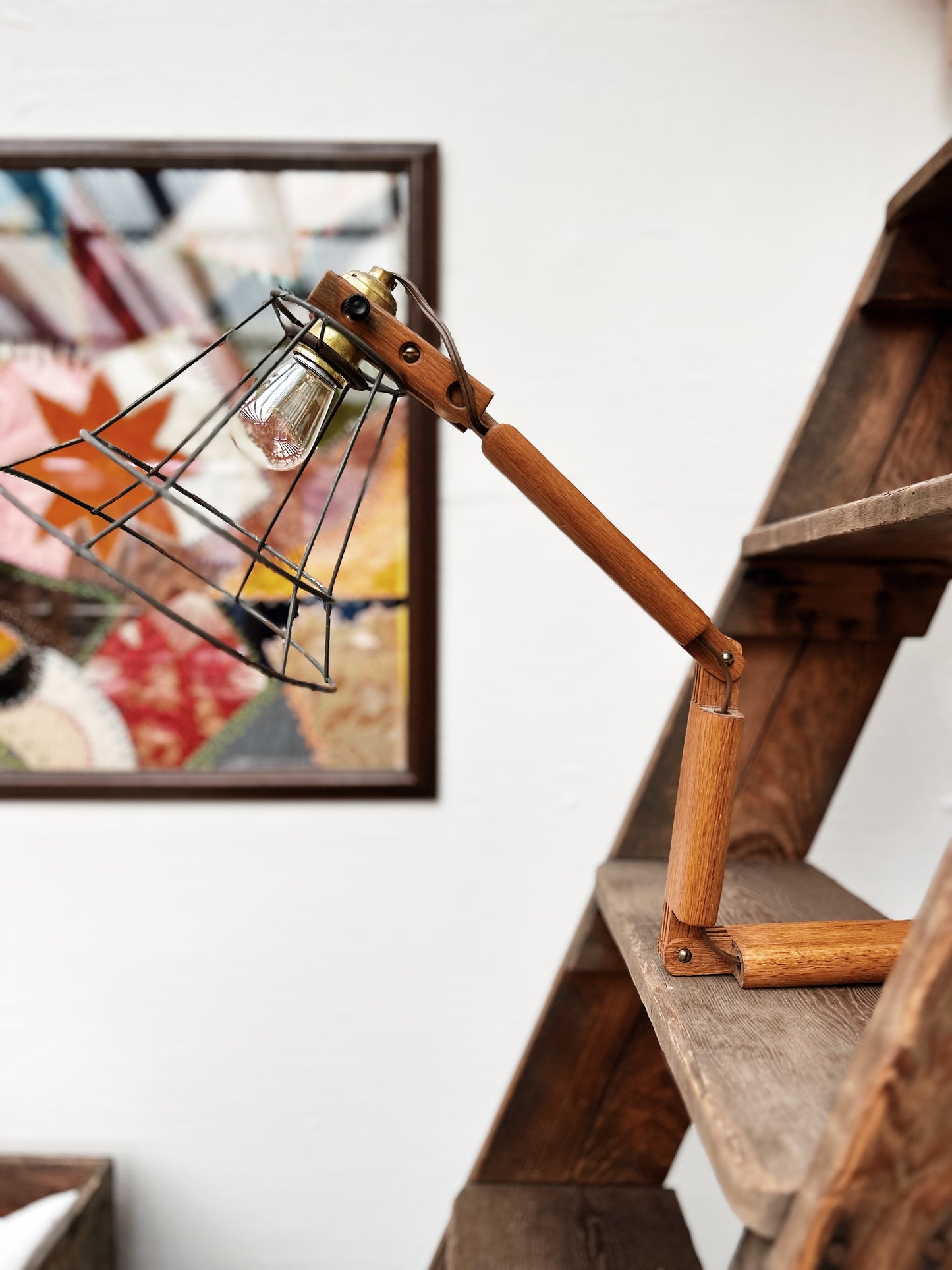 Handmade Articulating Wood Lamp