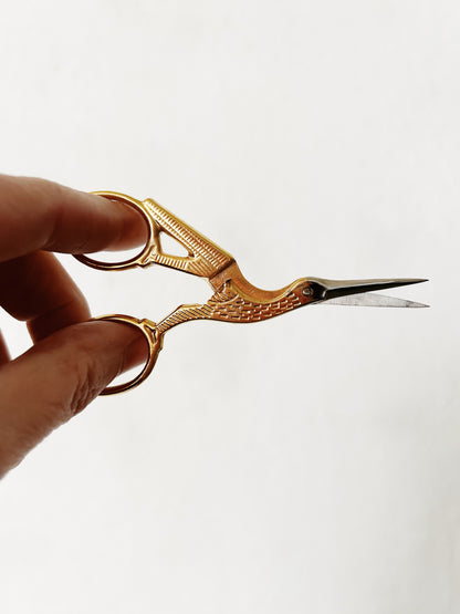 Vintage Stork Embroidery Scissors