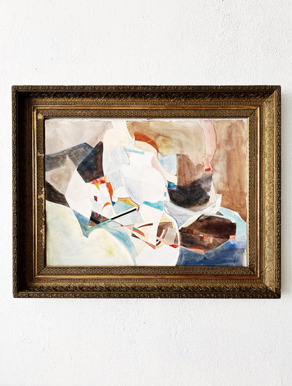 Mid Century Mixed Media Painting
