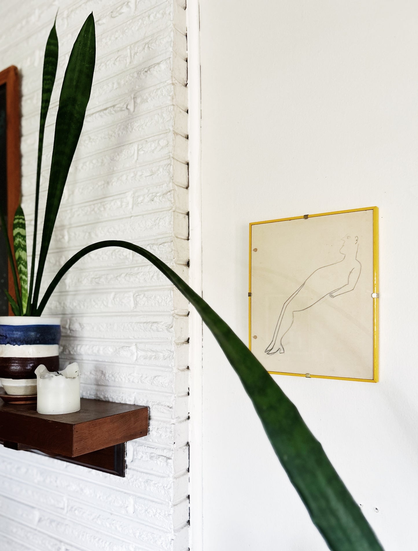 1930s Drawing Framed in Yellow