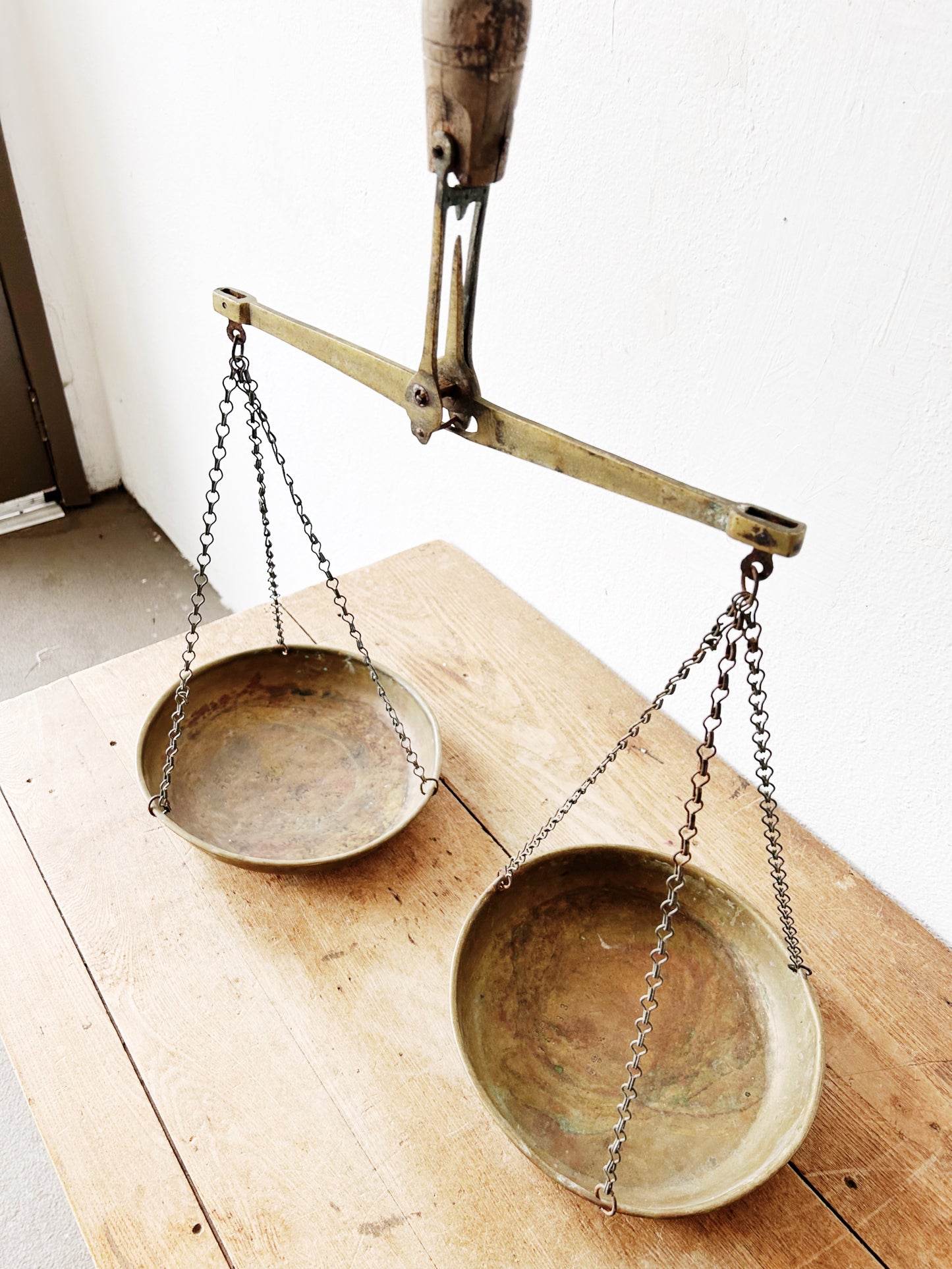 Antique Large Brass Industrial Scale