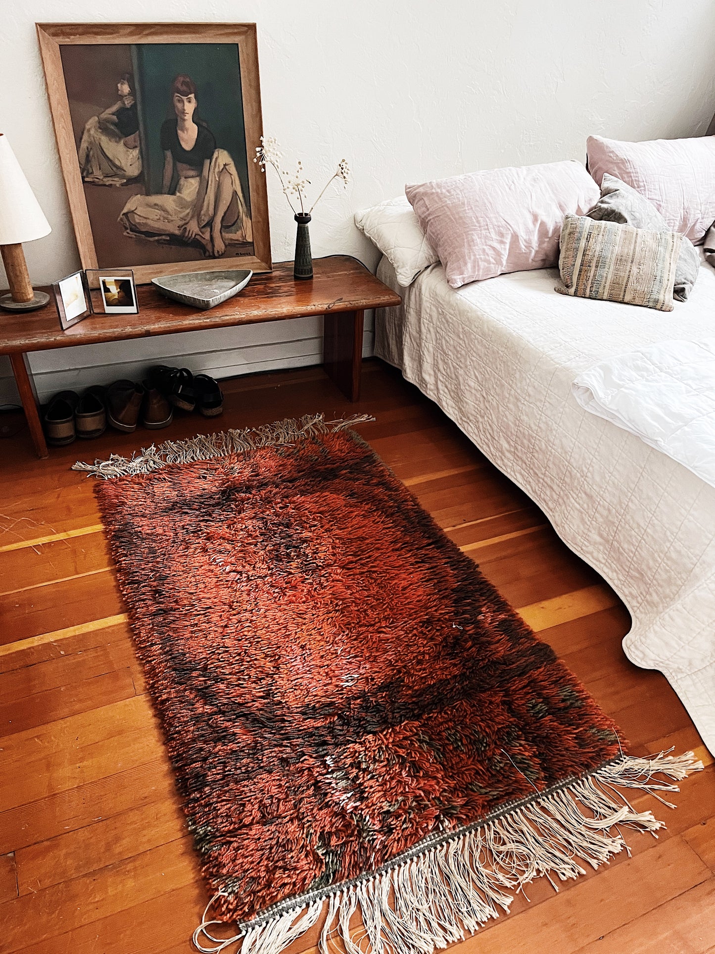 Vintage Rya Style Wool Shag Rug