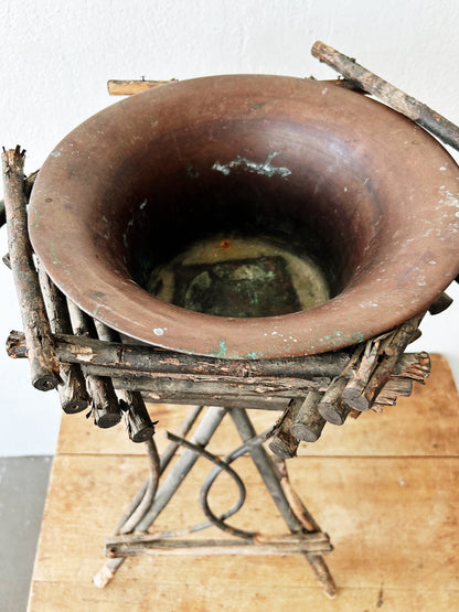 Antique Adirondack Twig Planter
