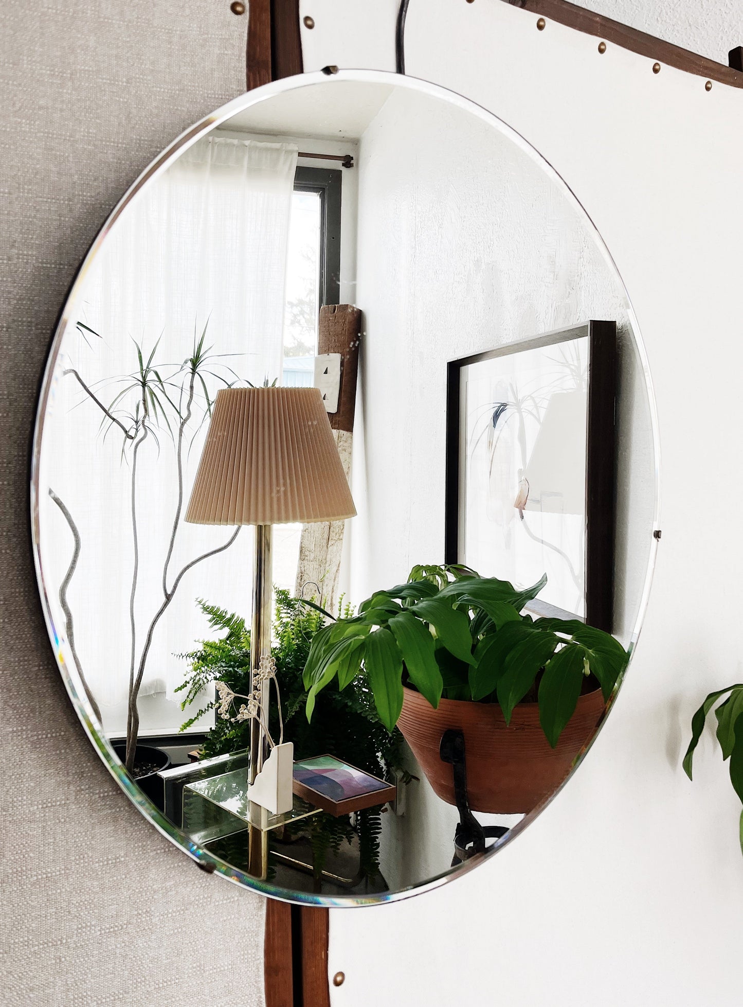 Round Industrial Edge Mirror