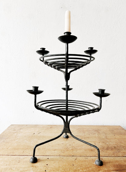 Large Vintage Iron Candelabra