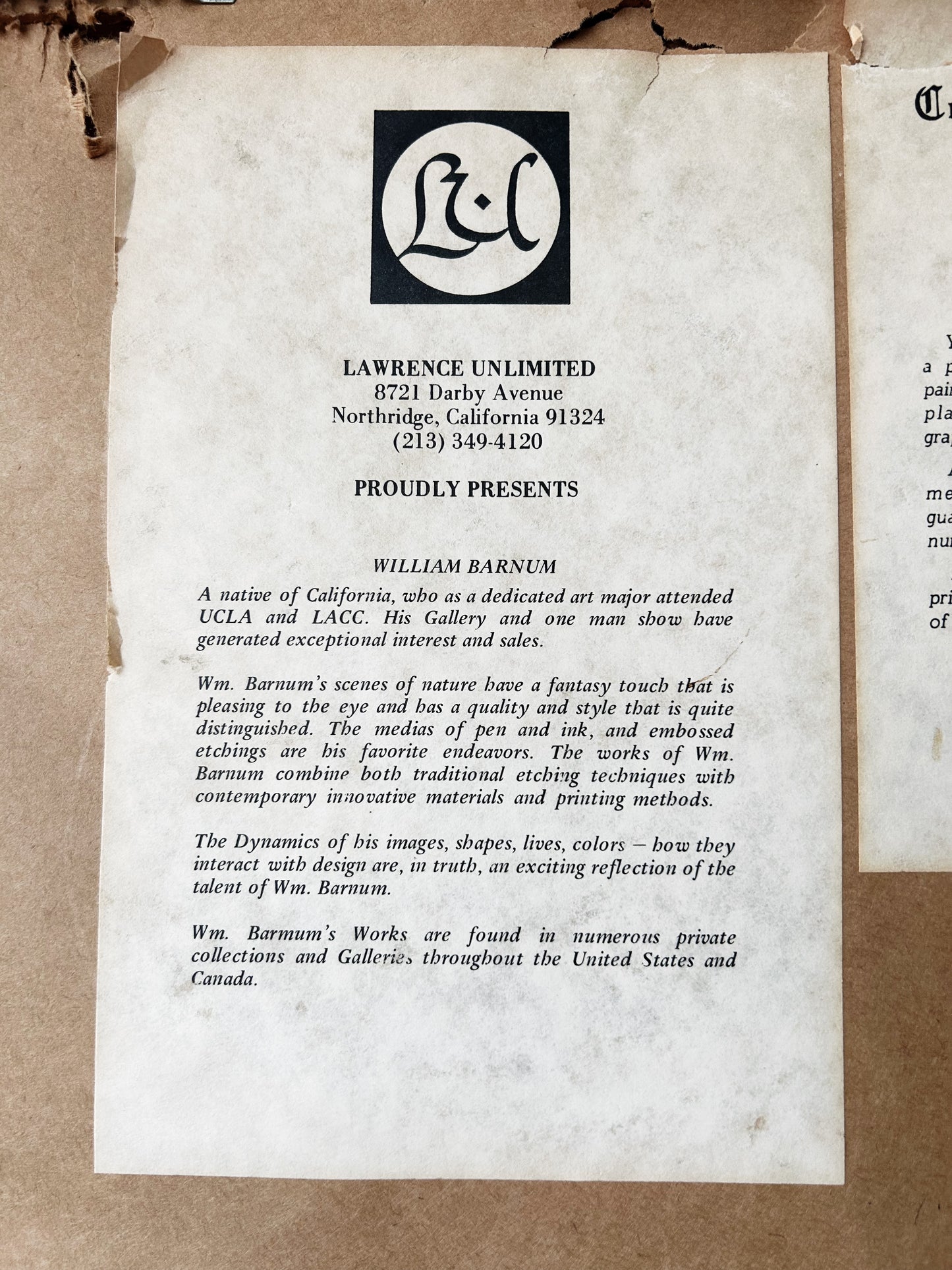 Rare Vintage William Barnum Signed Etching ‘Plum Tree’