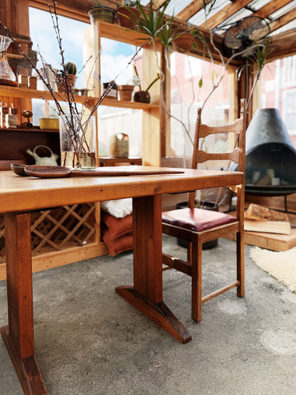 Vintage Wood Trestle Table