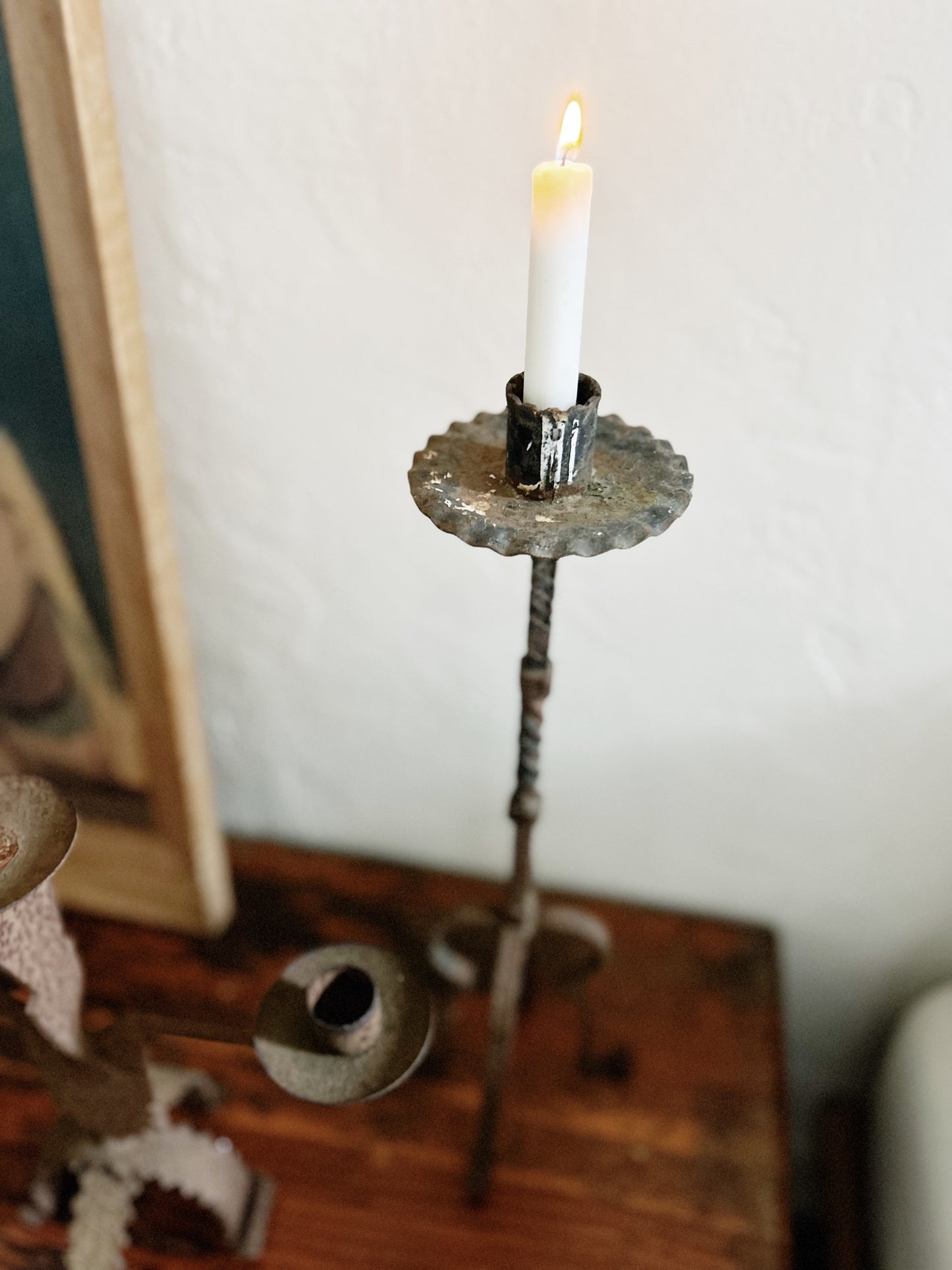 Brutalist Iron Candelabra