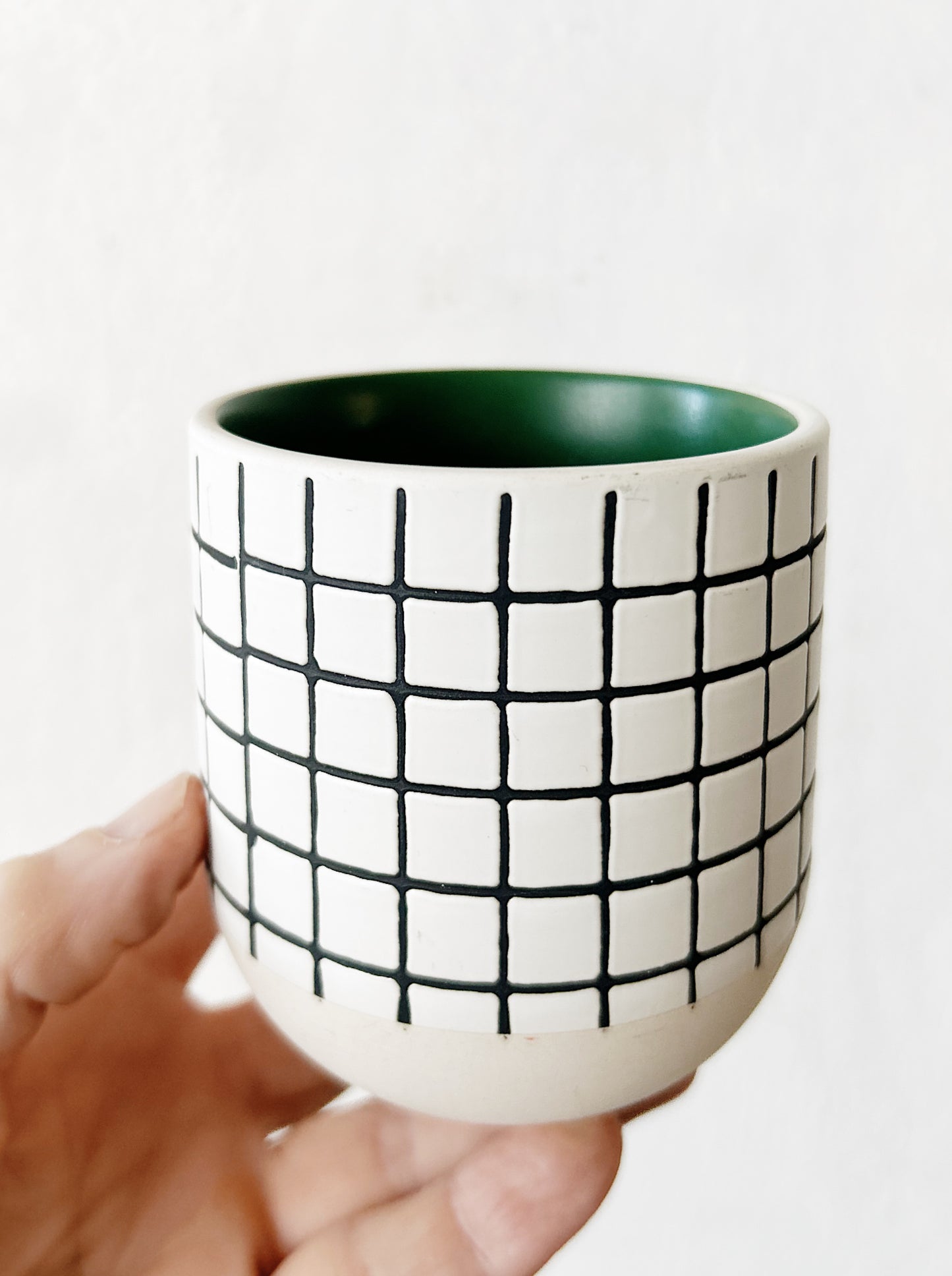 Modern Checkered Ceramic Vessel