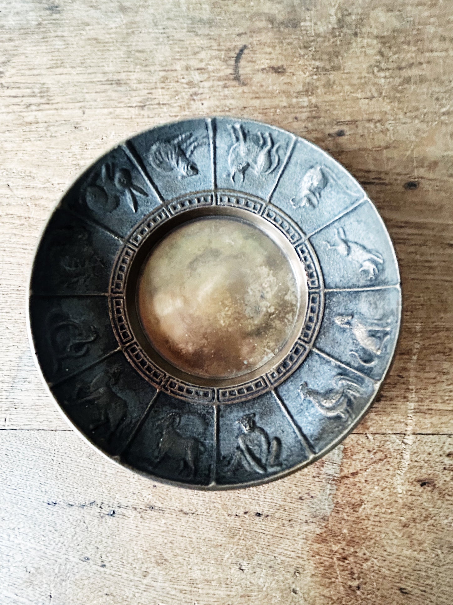 Vintage Brass Chinese Zodiac Dish