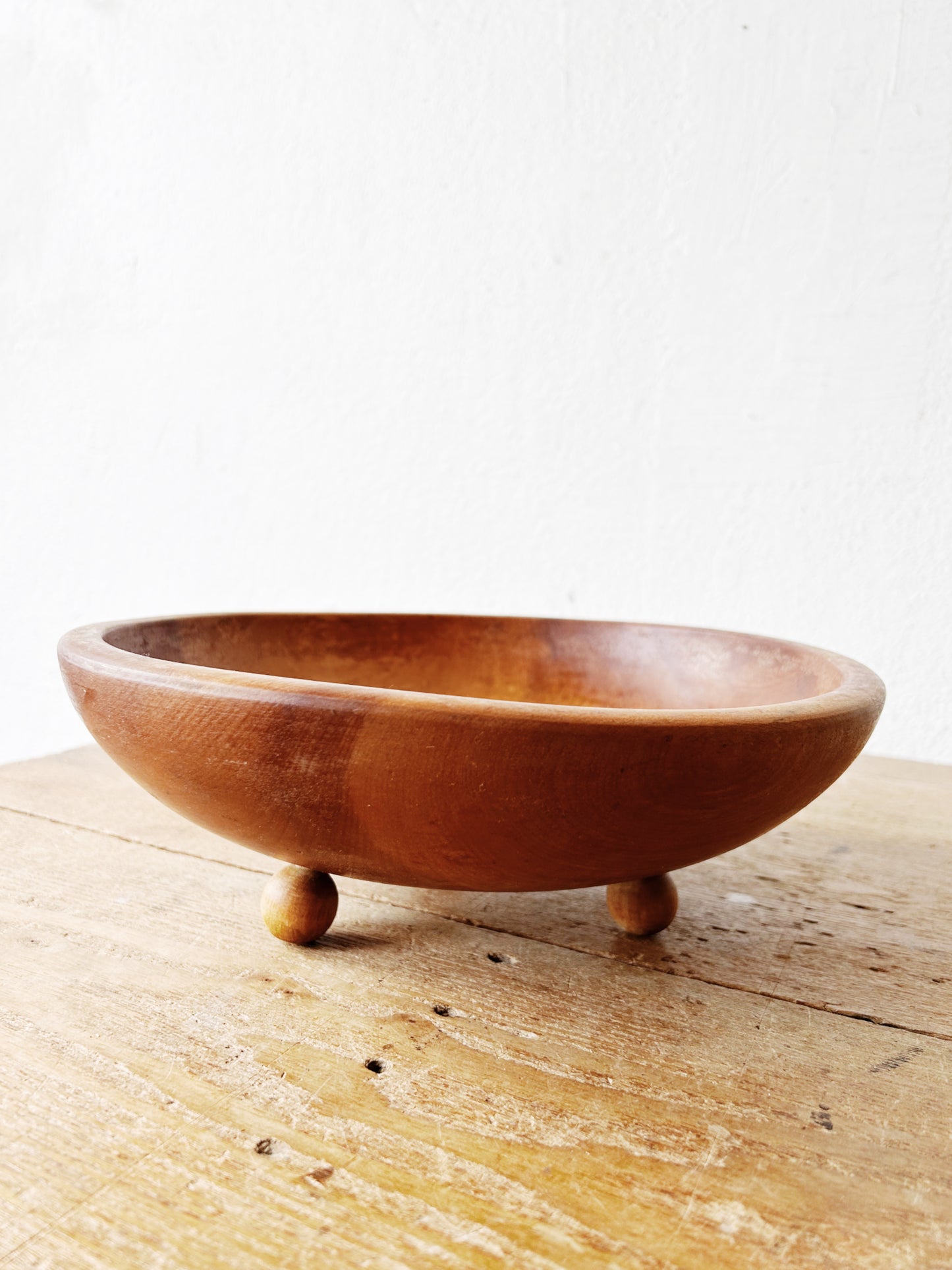 Vintage Footed Wood Bowl