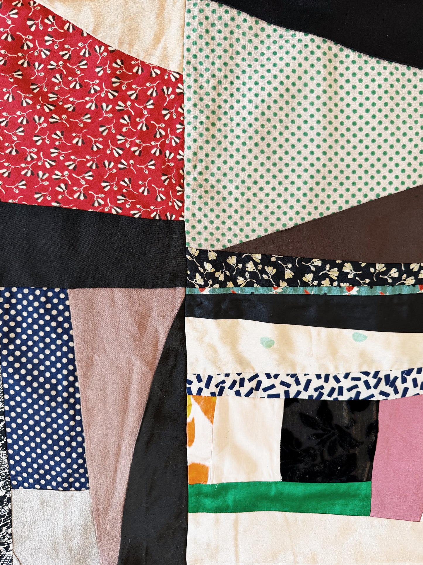 1920s Silk Quilt Topper
