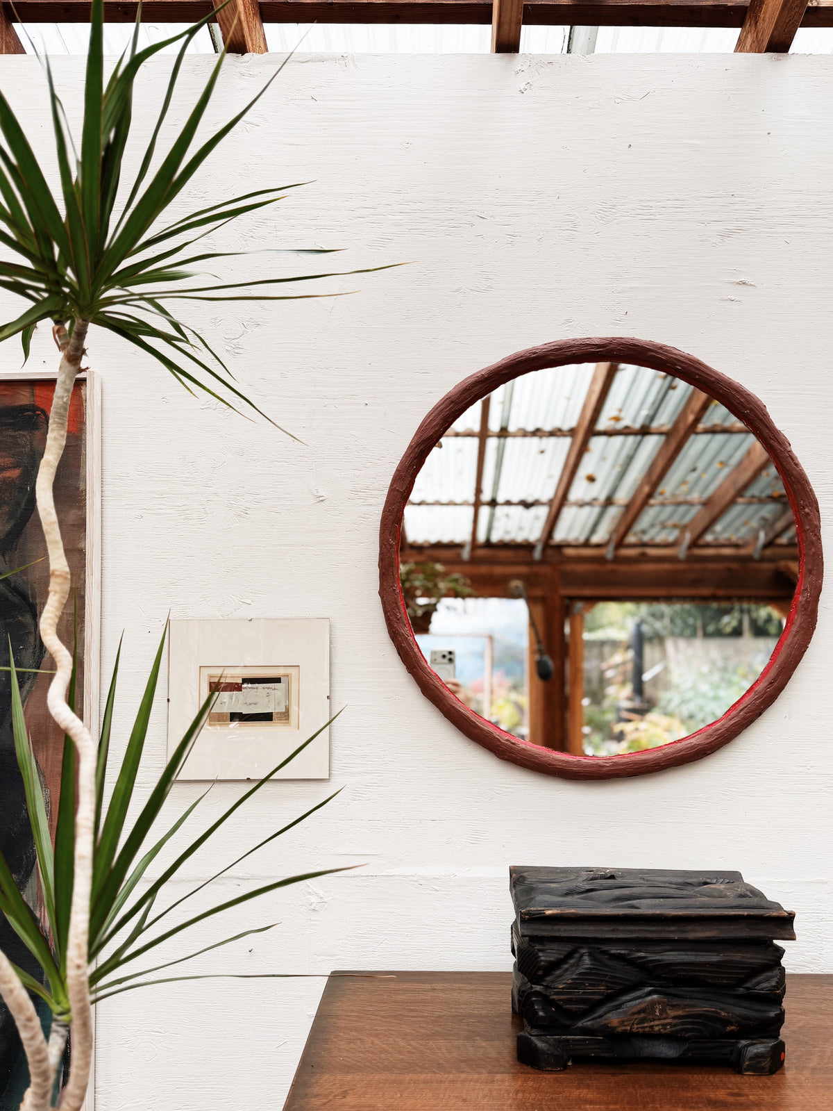 Plaster Circular Mirror