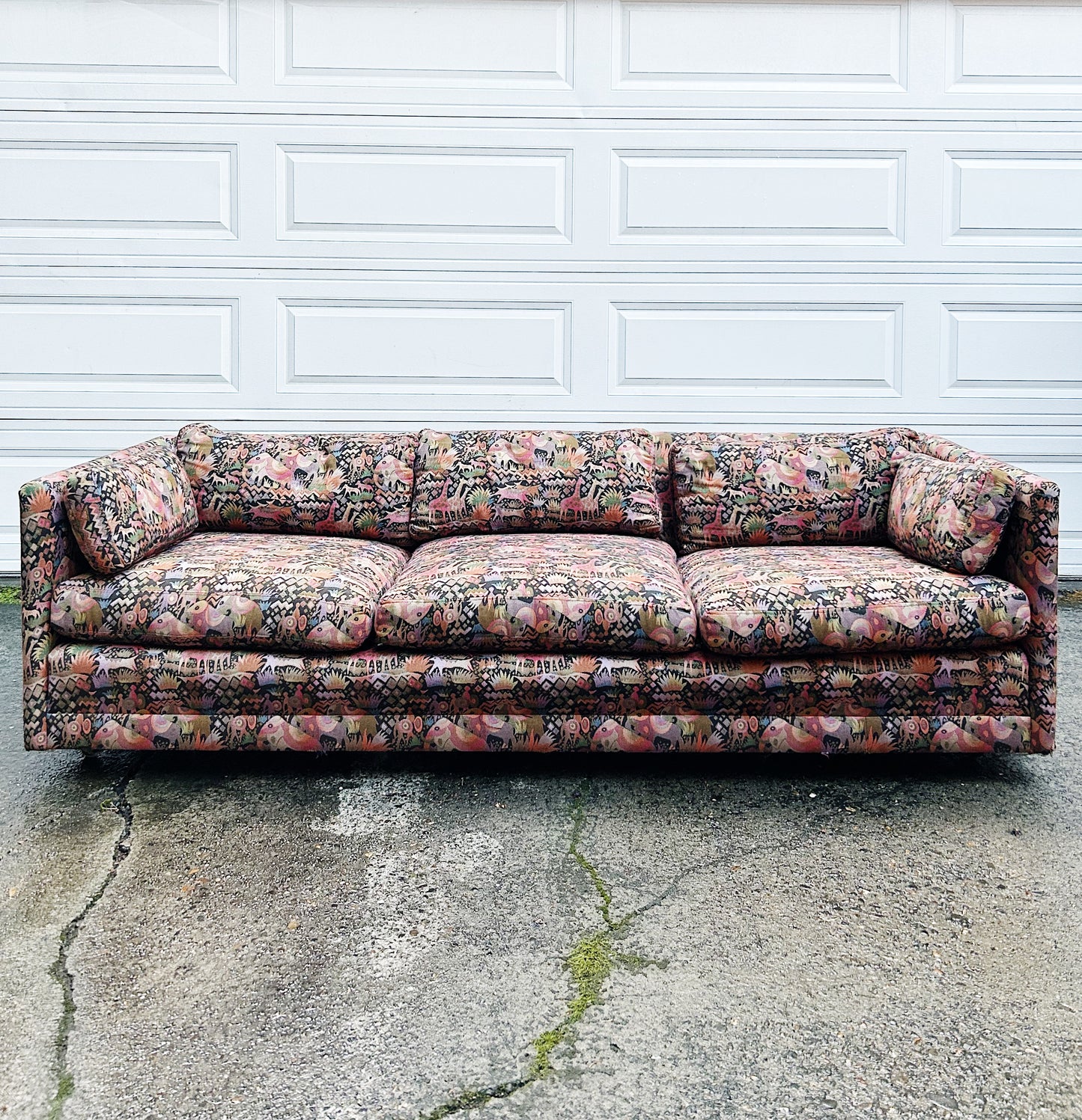 Vintage Custom Tapestry Couch on Wheels