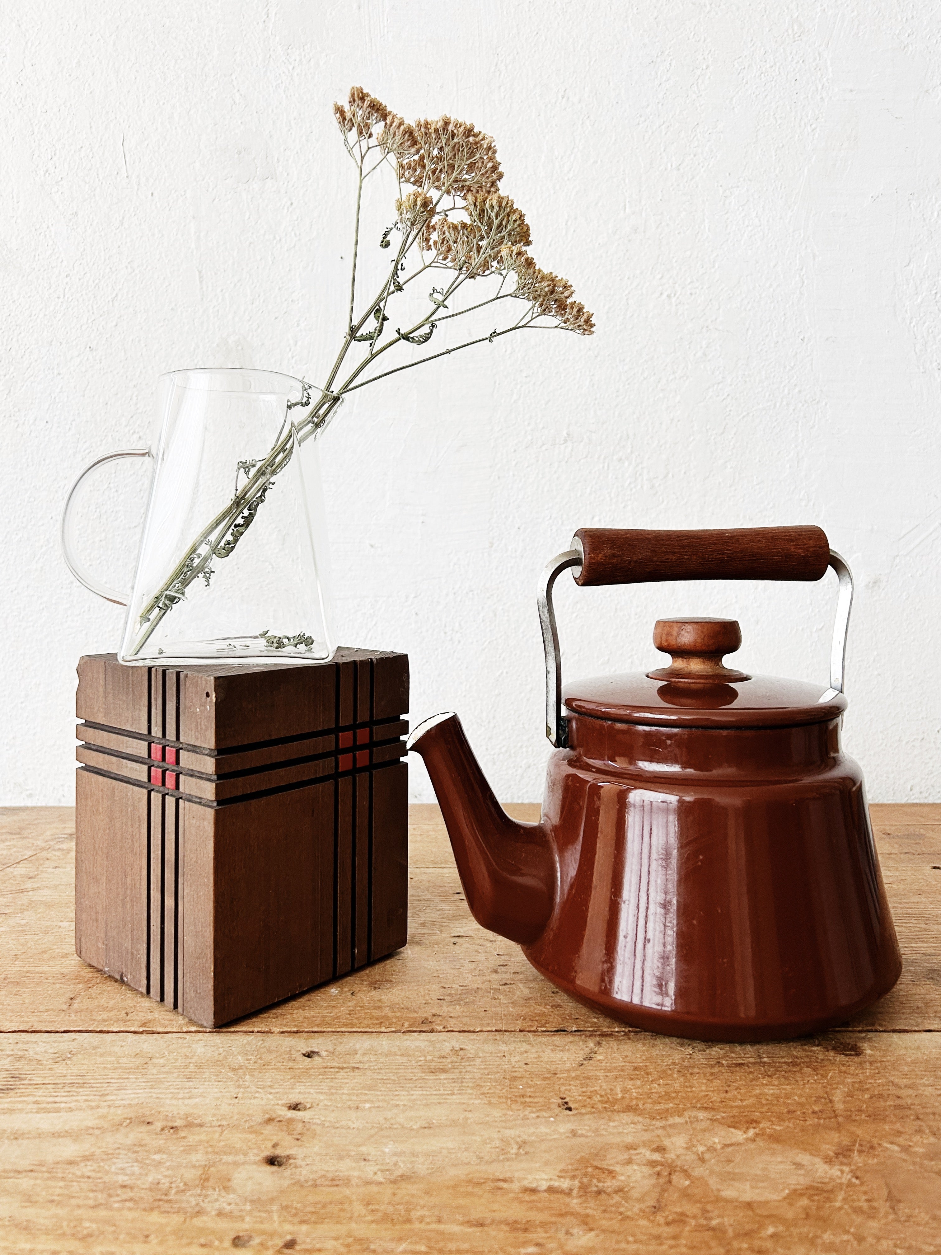 Mid Century Dansk Enamel Tea Kettle