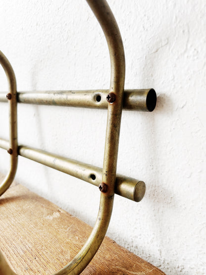 Vintage Brass Coat/ Hat Rack