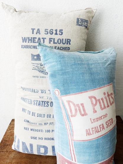 Vintage Flour Sack Cushion