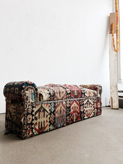 Antique Kilim Storage Bench