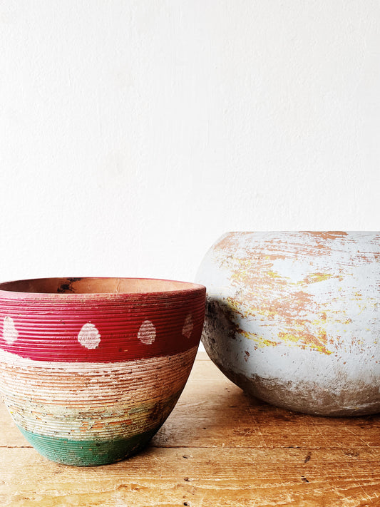 Vintage Painted Terra Pot