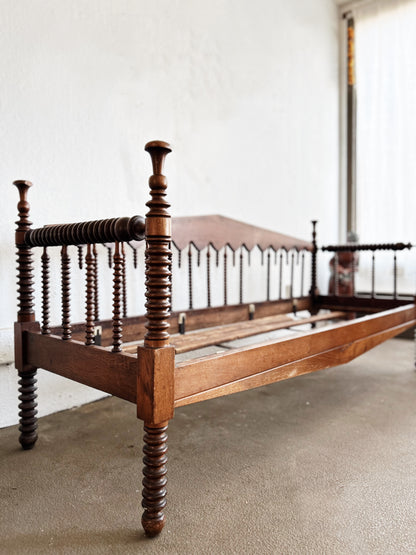 Antique Jenny Lind Spool Daybed with Custom Cushions