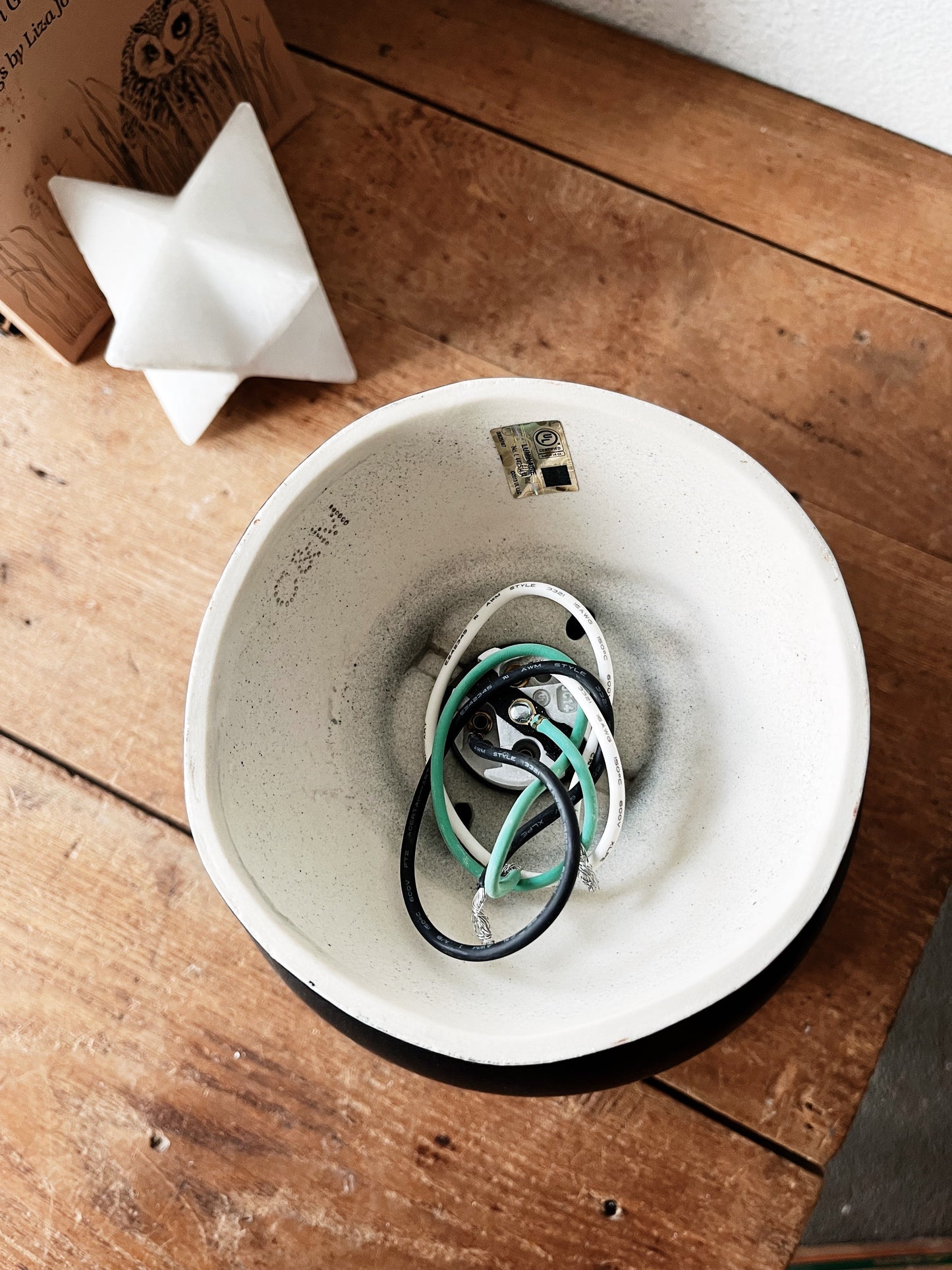 Cedar and Moss Ceramic Light Fixture