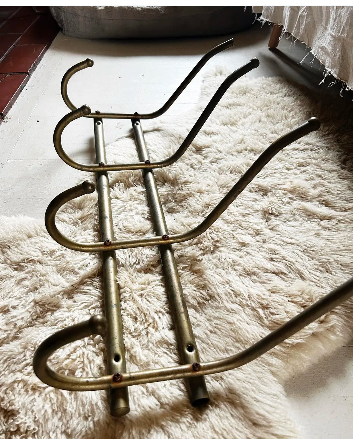 Vintage Brass Coat/ Hat Rack