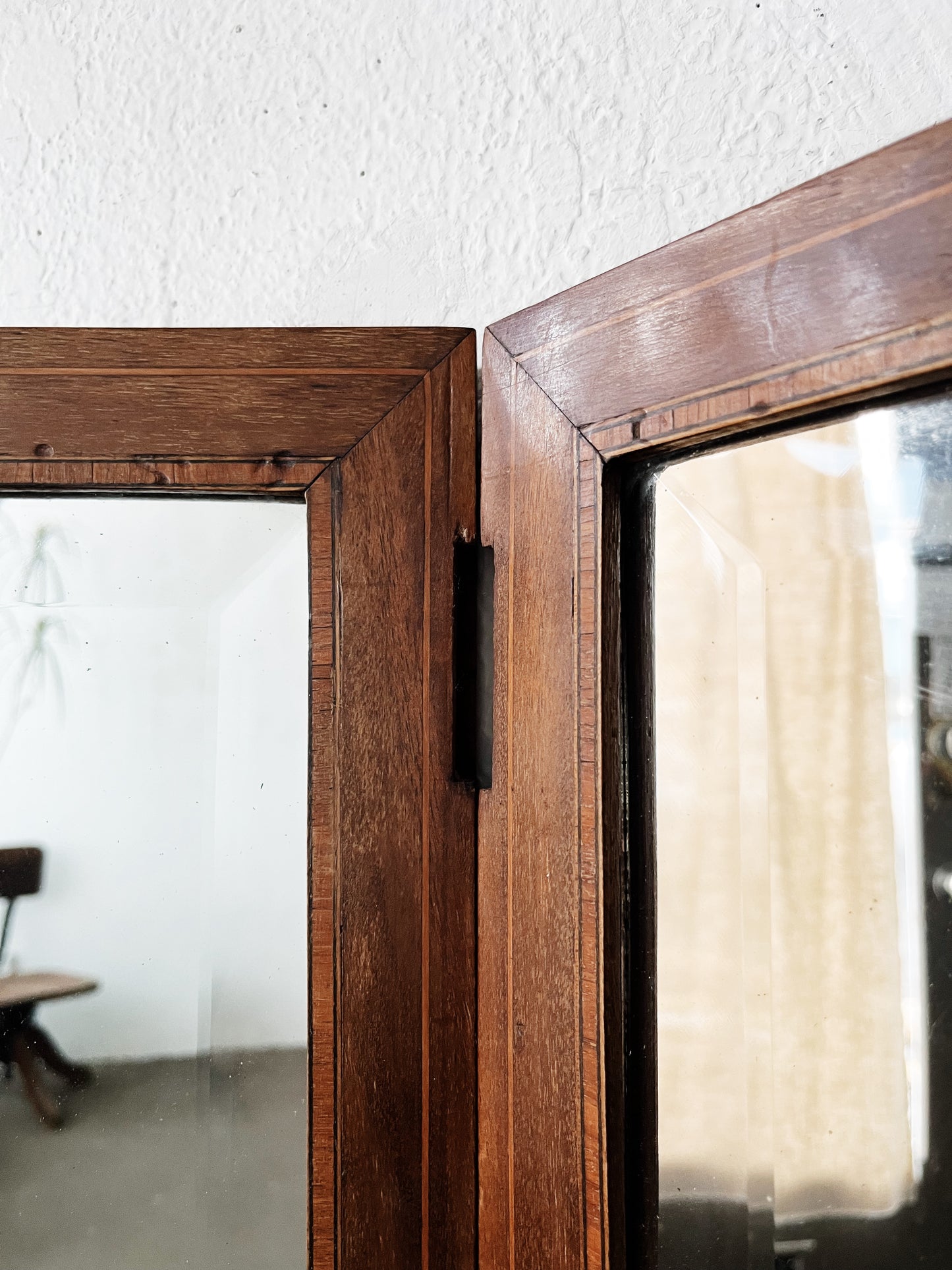 Antique Arched Inlay Mirror