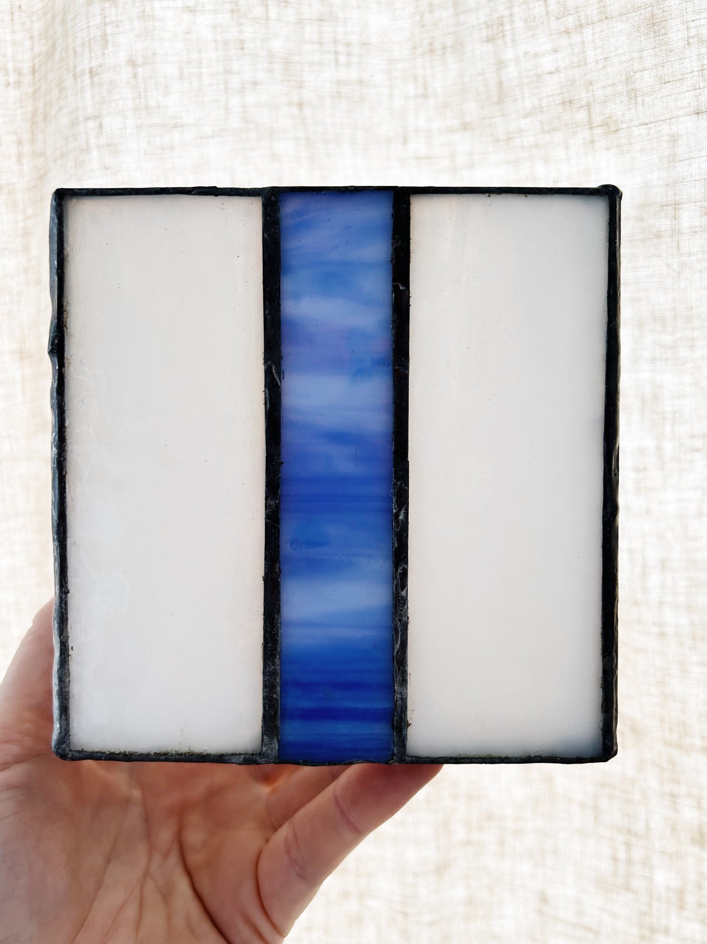 Handmade Stained Glass Large Candle Holder