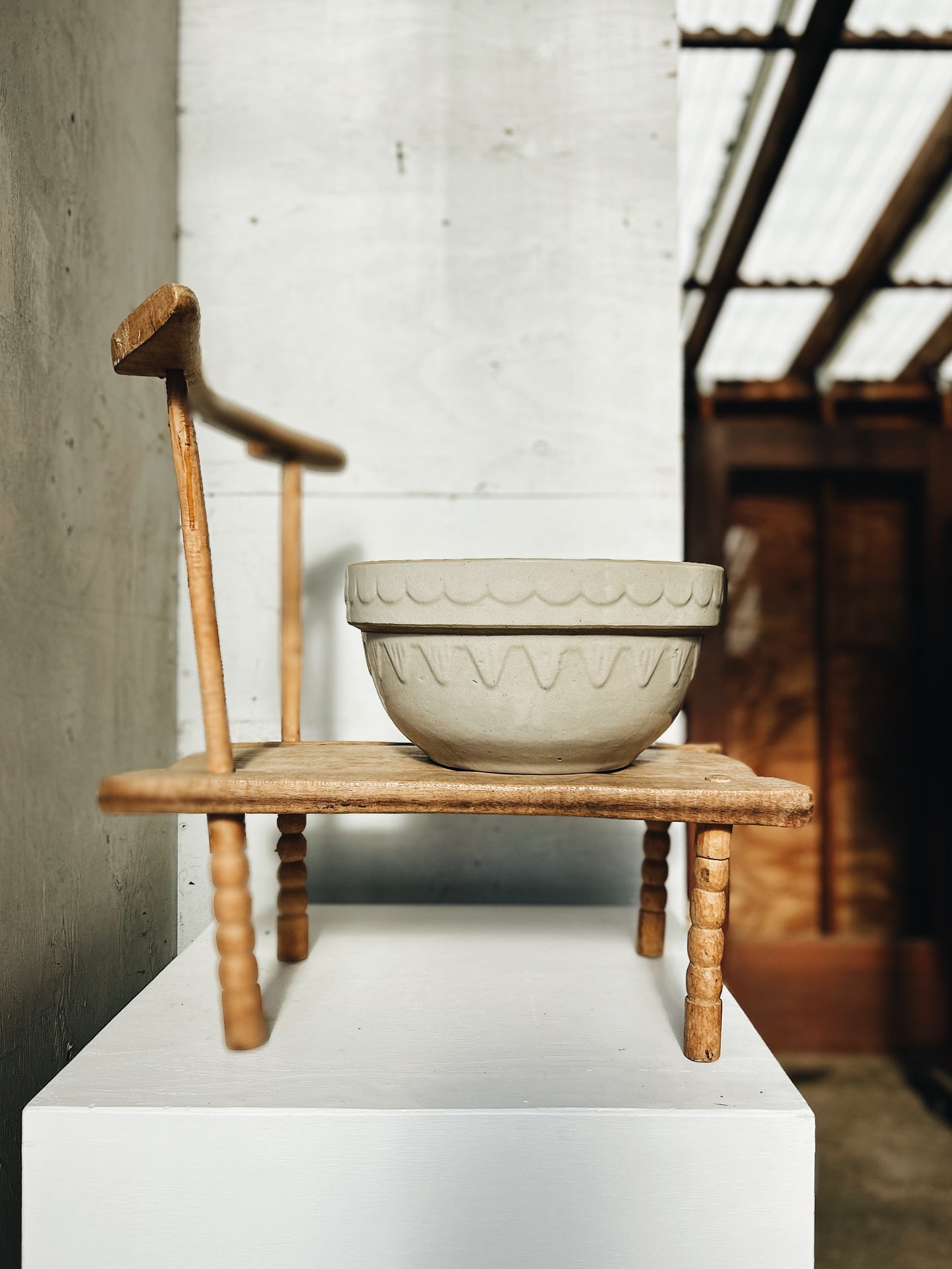 Large Primitive Salt Glazed Bowl