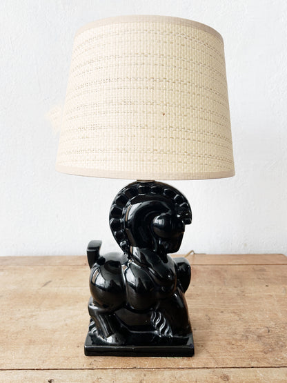 Mid Century Ceramic Trojan Horse Lamp