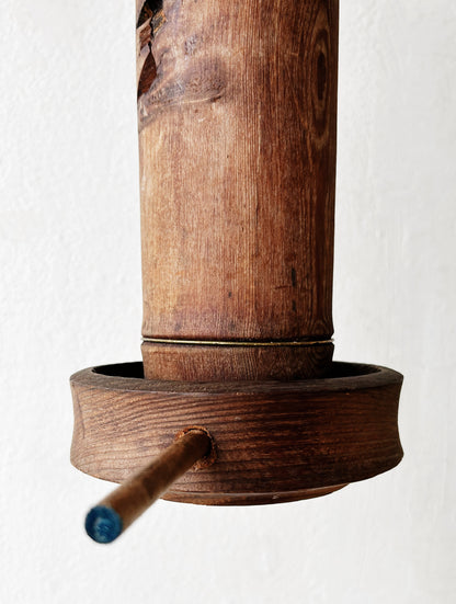 Vintage Teak Wood Bird Feeder