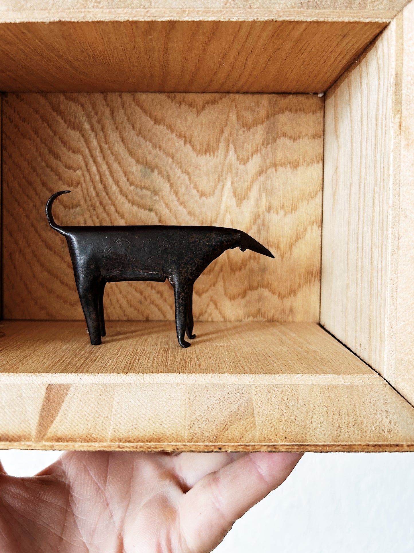 Vintage Primitive Shadowbox Sculpture