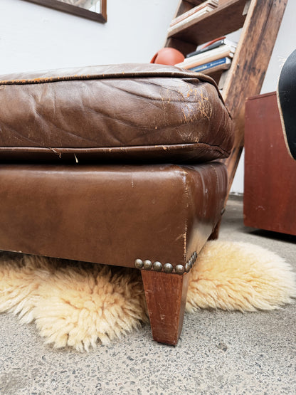 Vintage Leather Ottoman