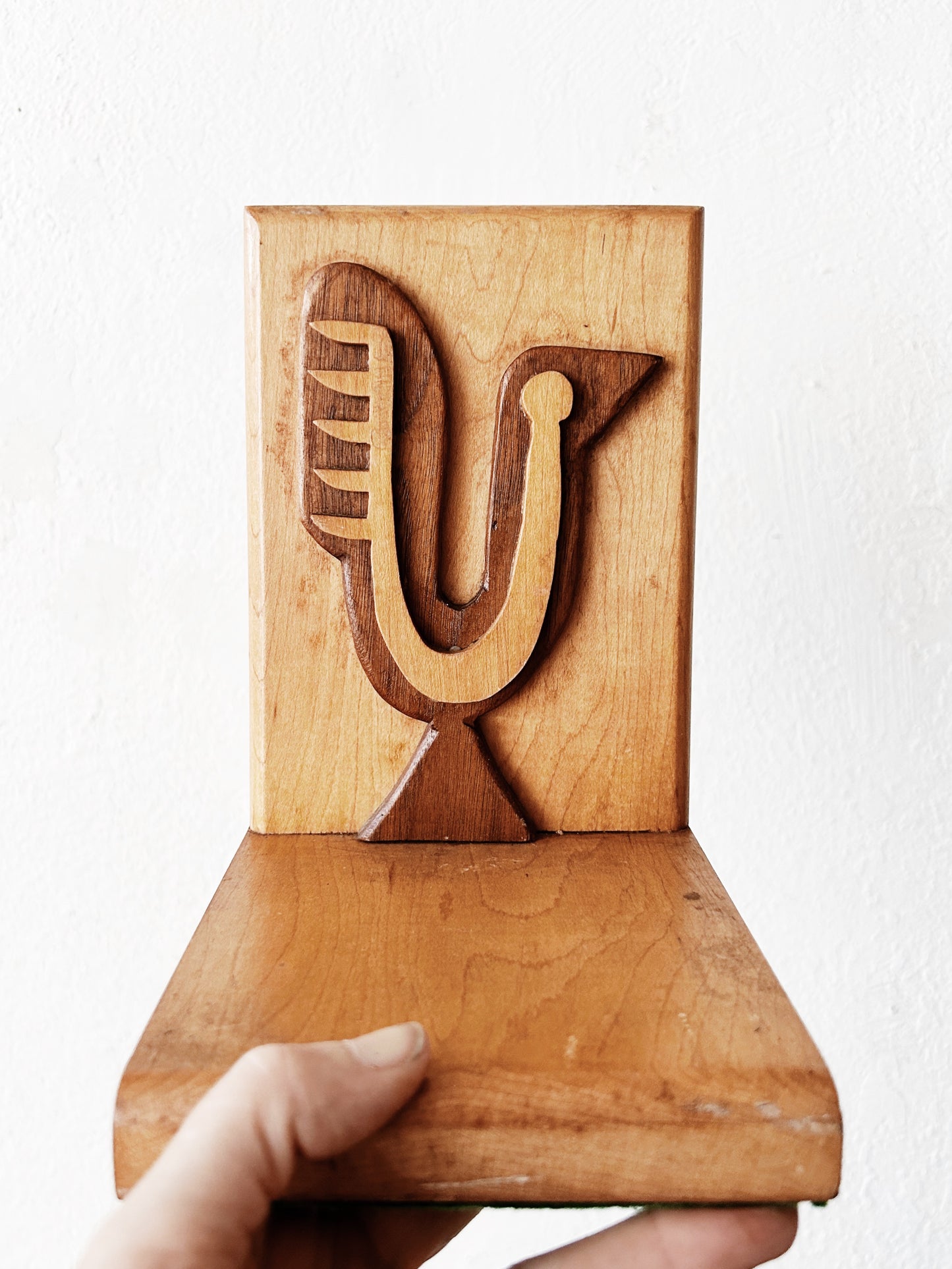 Handmade Wood Folk Art Bookend