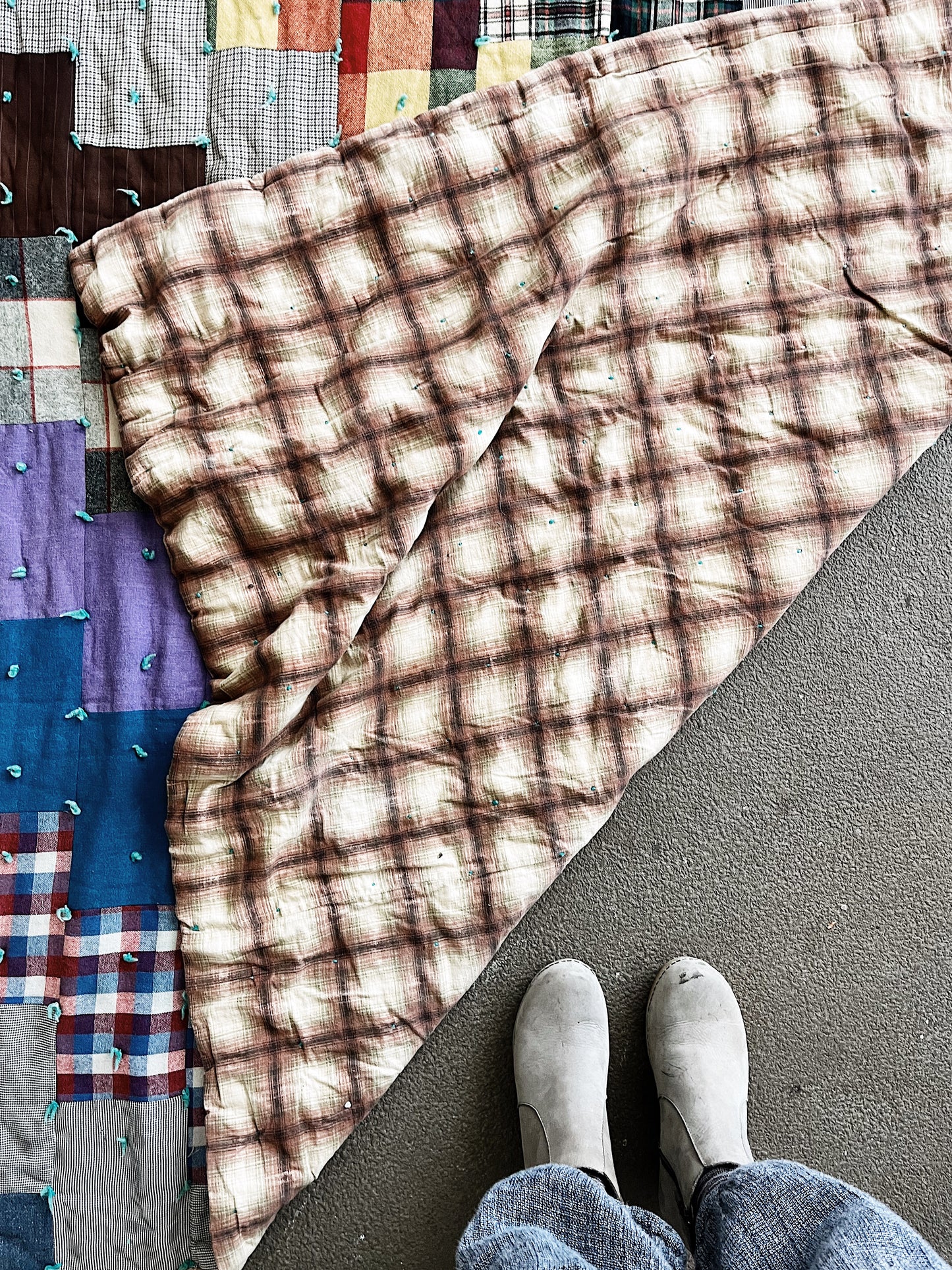 Vintage Cotton and Wool Quilt