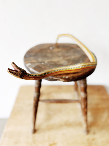 Handcarved Folk Art Wooden Snake