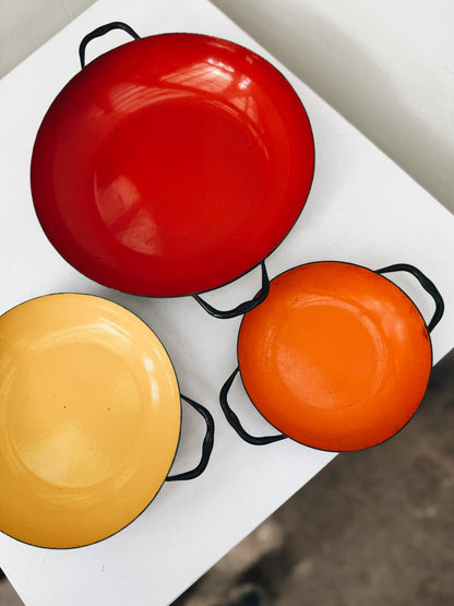 Vintage Huta Selesia Enamel Pans