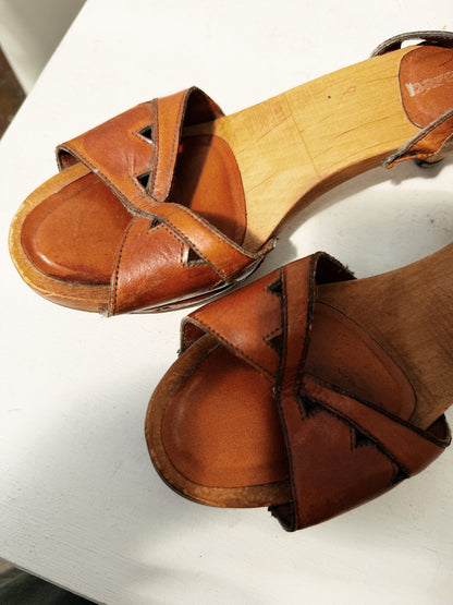 Vintage Bare Traps Leather Sandals