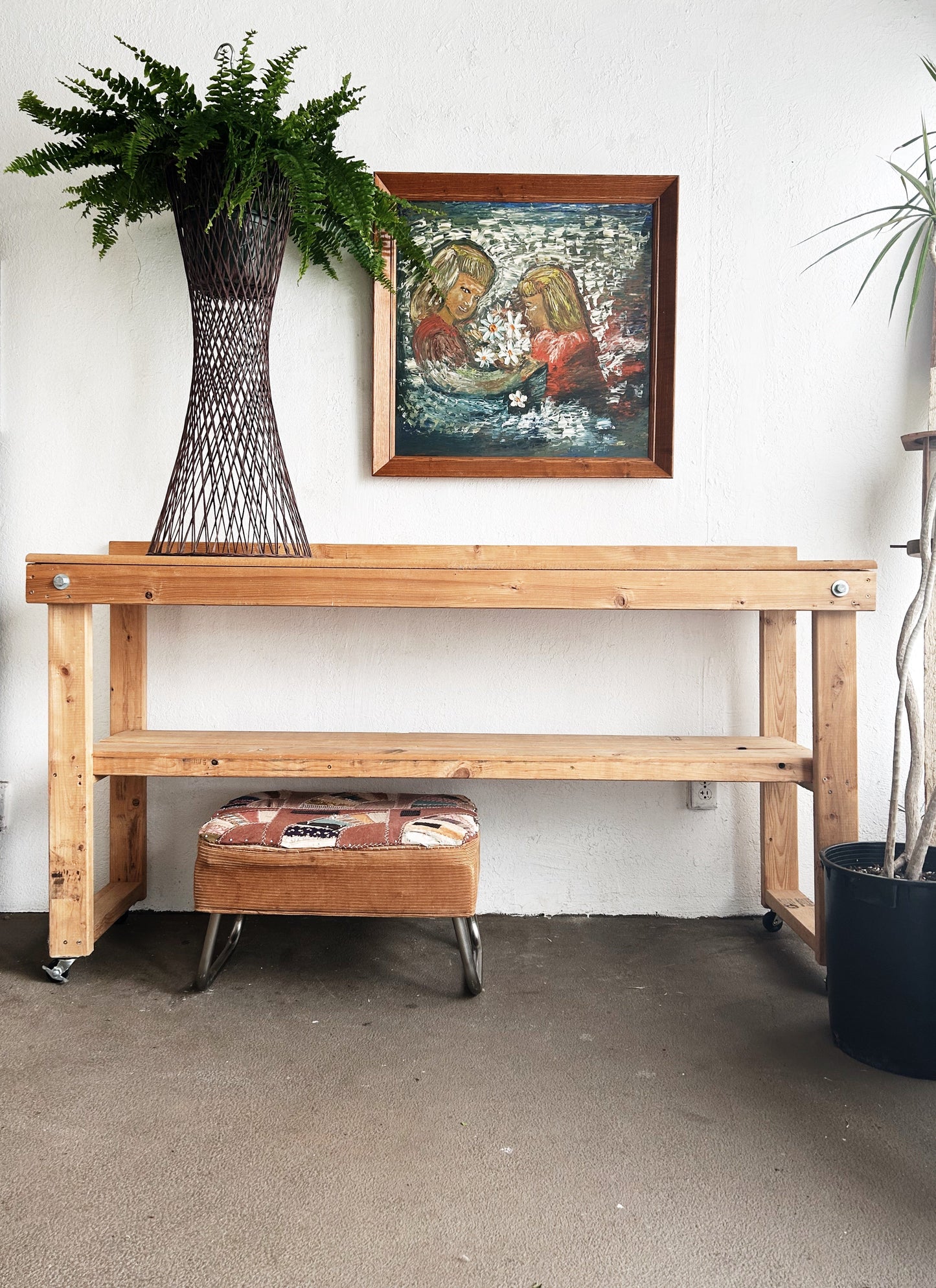 Tall Mid century Spun fiberglass Plant Stand