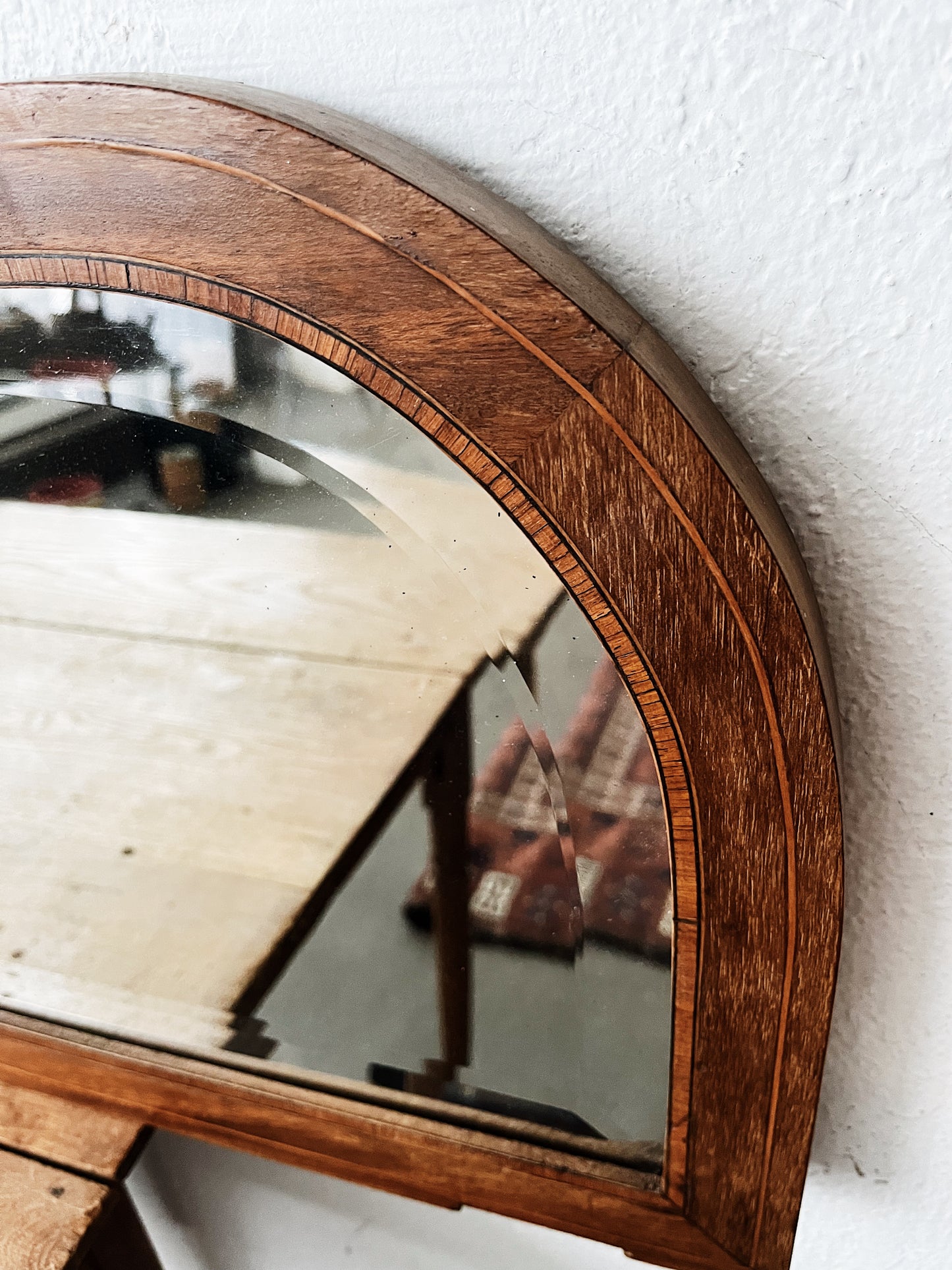 Antique Arched Inlay Mirror