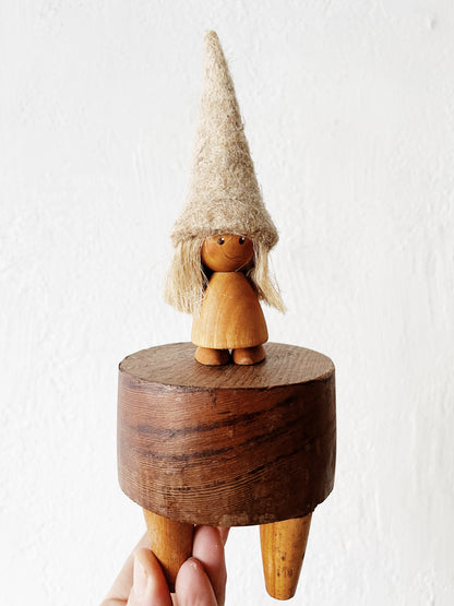 Vintage Wooden Gnome