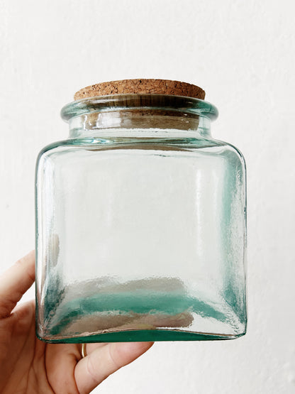 Vintage Recycled Glass Canister Spain