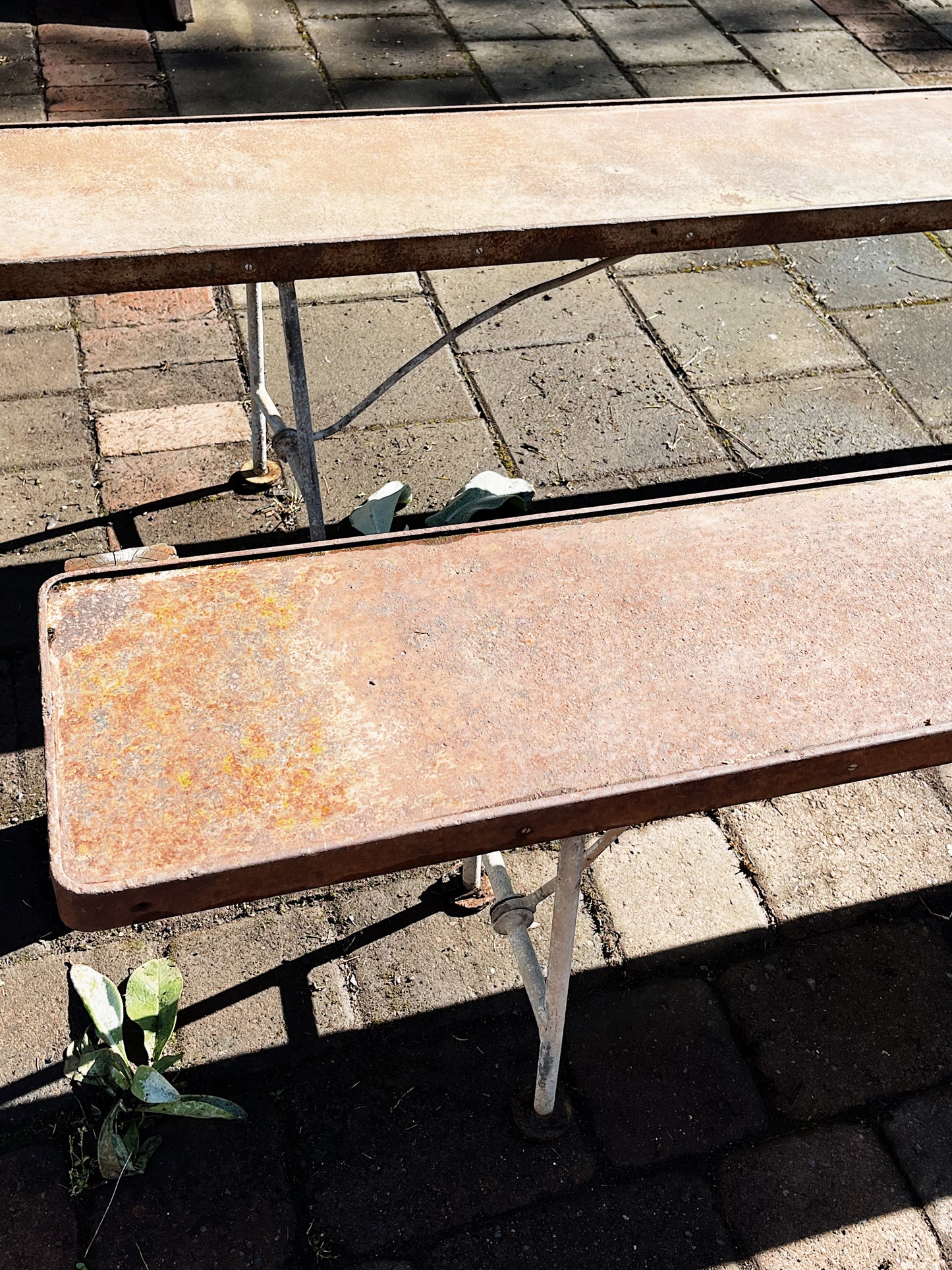 Vintage Folding Steel Benches