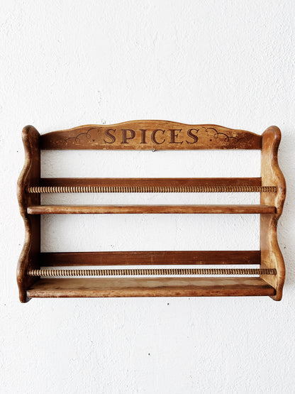 Vintage Wood Spice Rack