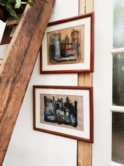 Vintage 1970s Abstract Landscape Painting