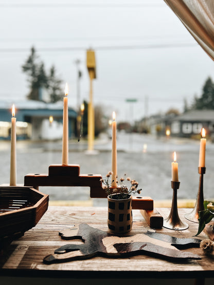 Large Handmade Wood Candelabra