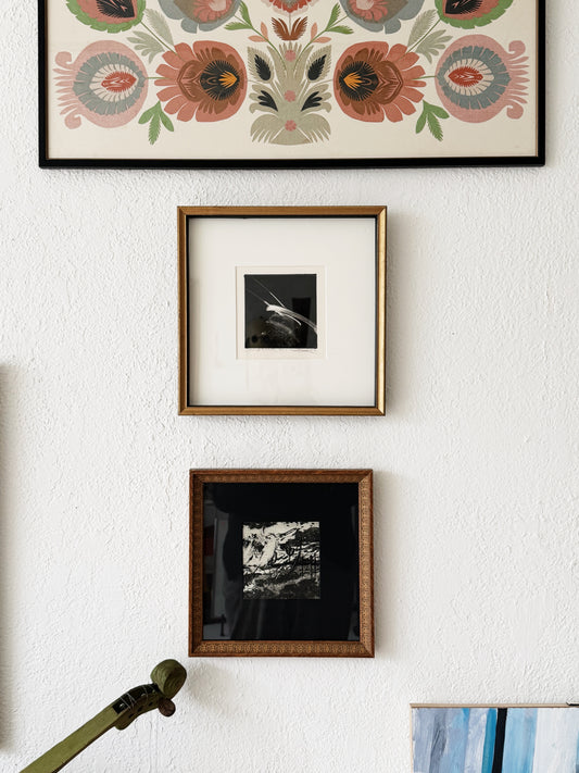 Painterly Vintage Abstract Monoprint