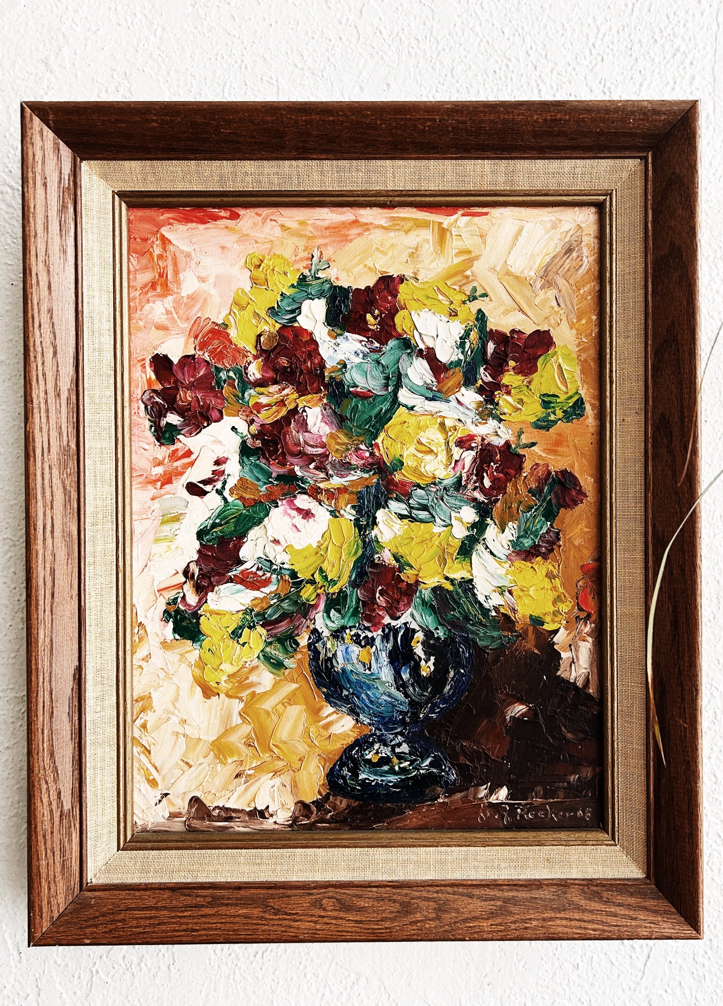 Mid Century Framed Oil Still Life Painting